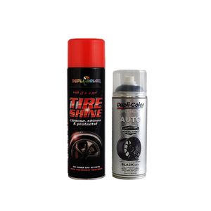 اسپری لاستیک خودرو دوپلی کالر  مدل auto حجم 550 میلی لیتر مجموعه 2 عددی